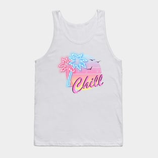 Chill Summer Palms White Tank Top